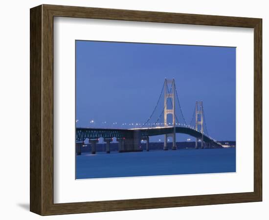 Mackinac Bridge, Straits of Mackinac Between Lakes Michigan and Huron, Michigan, USA-Walter Bibikow-Framed Photographic Print