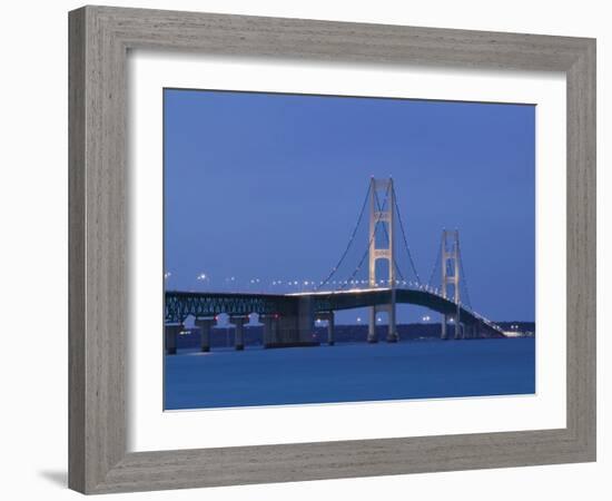 Mackinac Bridge, Straits of Mackinac Between Lakes Michigan and Huron, Michigan, USA-Walter Bibikow-Framed Photographic Print