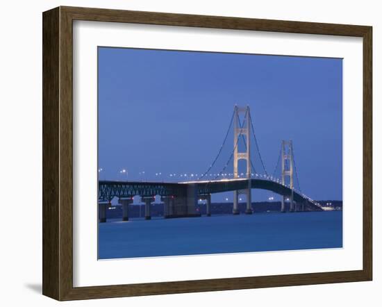 Mackinac Bridge, Straits of Mackinac Between Lakes Michigan and Huron, Michigan, USA-Walter Bibikow-Framed Photographic Print