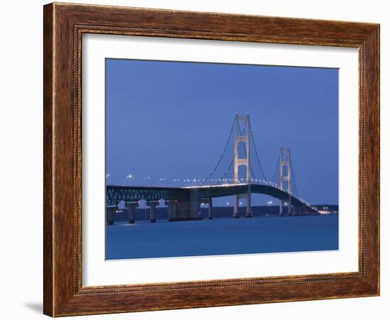 Mackinac Bridge, Straits of Mackinac Between Lakes Michigan and Huron, Michigan, USA-Walter Bibikow-Framed Photographic Print