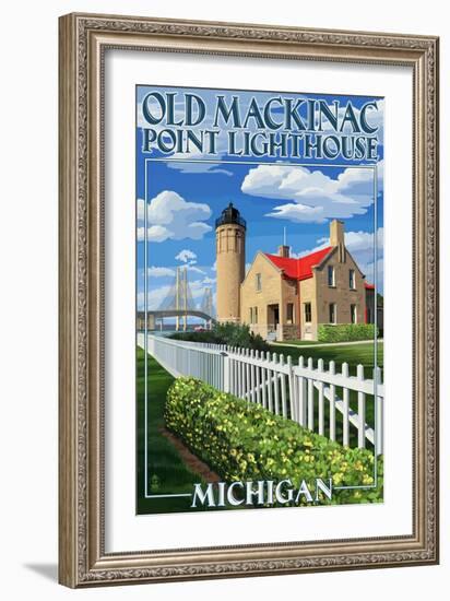 Mackinac Island, Michigan - Old Mackinac Lighthouse-Lantern Press-Framed Art Print