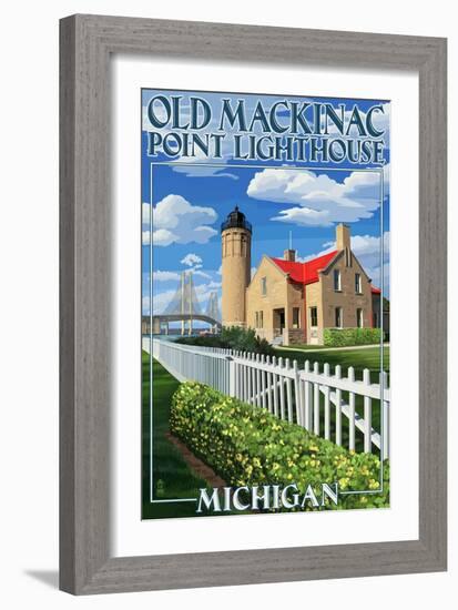 Mackinac Island, Michigan - Old Mackinac Lighthouse-Lantern Press-Framed Art Print