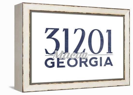 Macon, Georgia - 31201 Zip Code (Blue)-Lantern Press-Framed Stretched Canvas