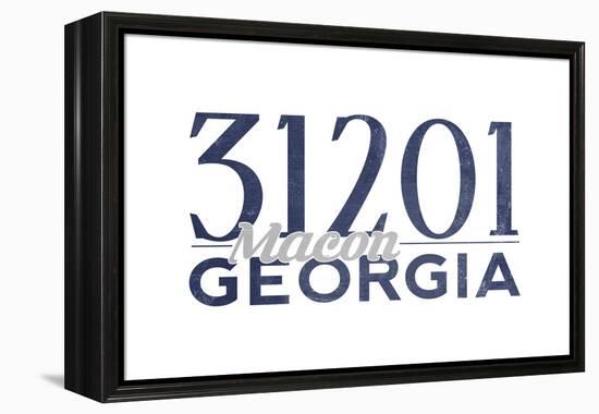 Macon, Georgia - 31201 Zip Code (Blue)-Lantern Press-Framed Stretched Canvas