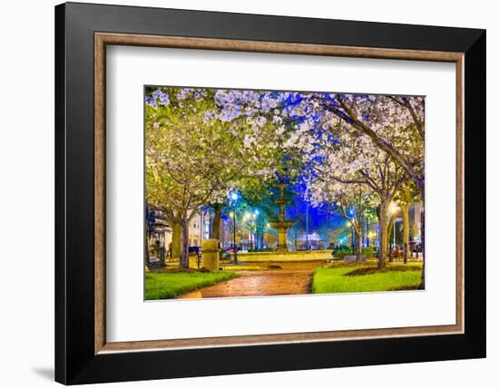 Macon, Georgia, USA Downtown with Spring Cherry Blossoms at 3Rd Street Park.-SeanPavonePhoto-Framed Photographic Print