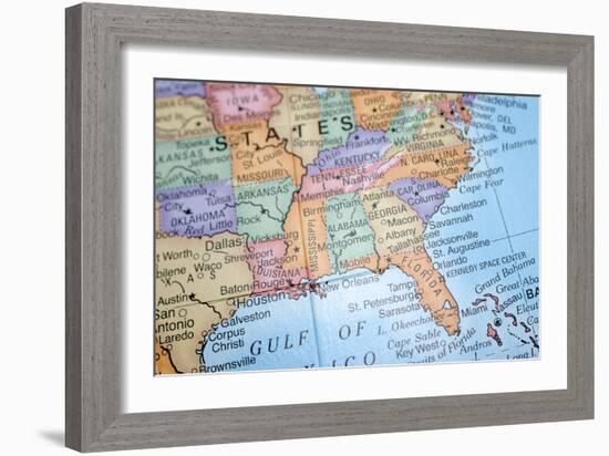 Macro Globe Map Detail 01-Kent Weakley-Framed Photographic Print