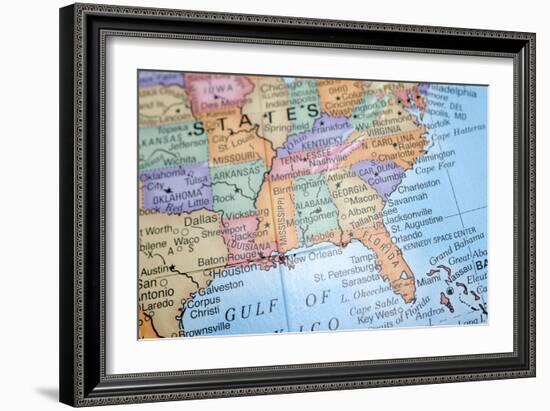 Macro Globe Map Detail 01-Kent Weakley-Framed Photographic Print