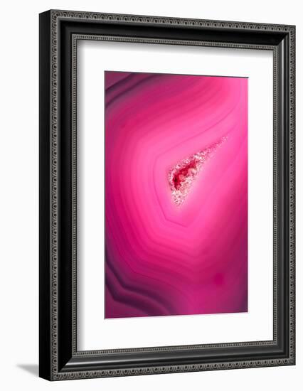 Macro of a Beautiful Pink Stone Cut and Polished with an Interesting Pattern-wollertz-Framed Photographic Print