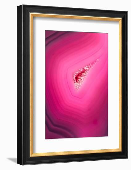 Macro of a Beautiful Pink Stone Cut and Polished with an Interesting Pattern-wollertz-Framed Photographic Print