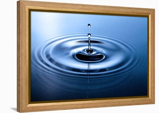 Macro Shot of Water Drop Falling-Jag_cz-Framed Premier Image Canvas