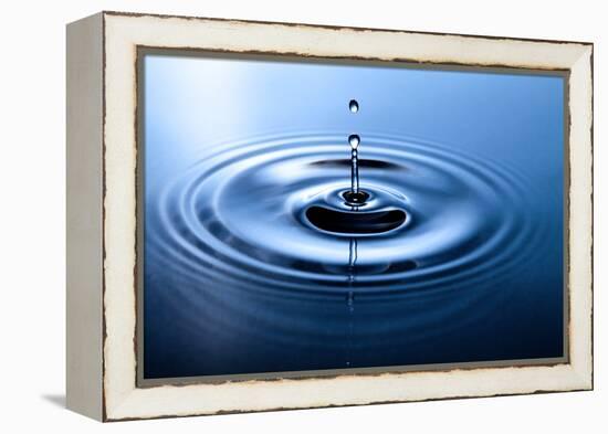 Macro Shot of Water Drop Falling-Jag_cz-Framed Premier Image Canvas