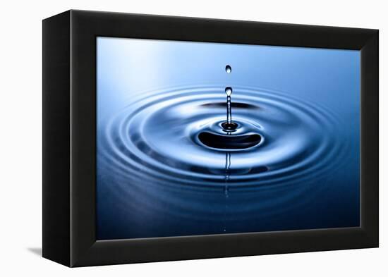 Macro Shot of Water Drop Falling-Jag_cz-Framed Premier Image Canvas