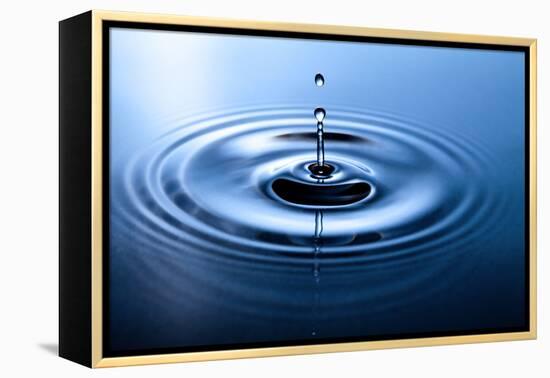 Macro Shot of Water Drop Falling-Jag_cz-Framed Premier Image Canvas