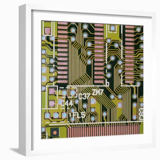 Macrophotograph of a Circuit Board-Dr. Jeremy Burgess-Framed Premium Photographic Print