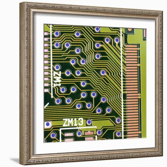 Macrophotograph of Printed Circuit Board-Dr. Jeremy Burgess-Framed Premium Photographic Print