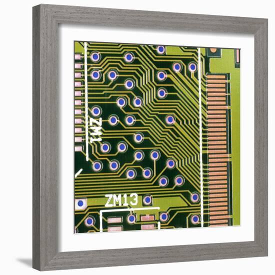 Macrophotograph of Printed Circuit Board-Dr. Jeremy Burgess-Framed Premium Photographic Print