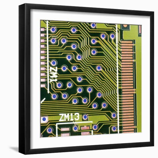 Macrophotograph of Printed Circuit Board-Dr. Jeremy Burgess-Framed Premium Photographic Print