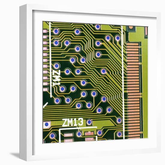 Macrophotograph of Printed Circuit Board-Dr. Jeremy Burgess-Framed Premium Photographic Print