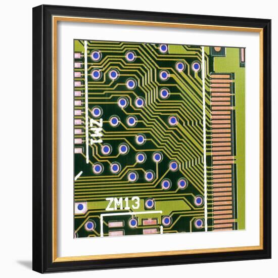 Macrophotograph of Printed Circuit Board-Dr. Jeremy Burgess-Framed Premium Photographic Print