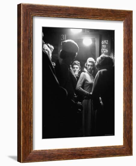 Macy's Department Store Employee Janet Steurer Preparing to Sell Costume Jewelry-Nina Leen-Framed Photographic Print