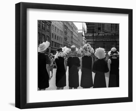 Mad as a Hatter: Mannequins Modelling Hats for the 1966 Royal Ascot Festival, May 1966-null-Framed Photographic Print