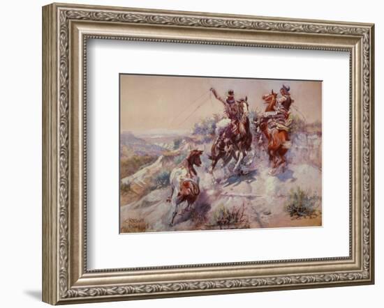 Mad Cow-Charles Marion Russell-Framed Art Print