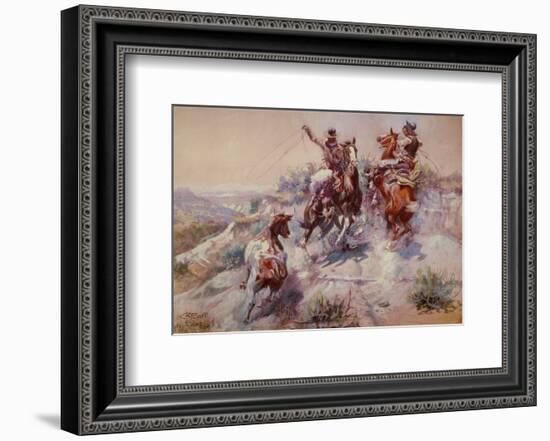 Mad Cow-Charles Marion Russell-Framed Art Print