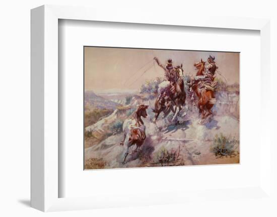 Mad Cow-Charles Marion Russell-Framed Art Print