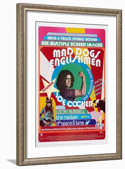 MAD DOGS AND ENGLISHMEN, , Joe Cocker (center), Leon Russell (bottom, left), 1971-null-Framed Art Print