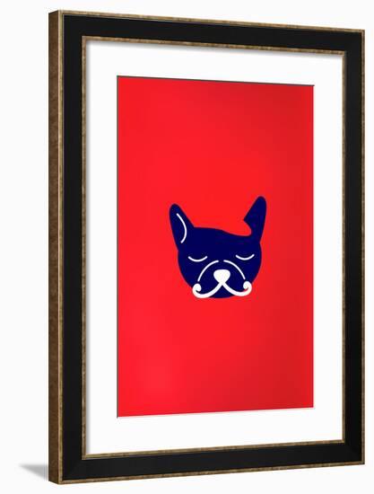 Mad French Bulldog-null-Framed Art Print