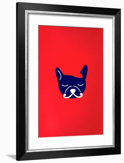 Mad French Bulldog-null-Framed Art Print