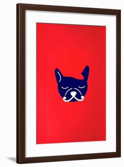 Mad French Bulldog-null-Framed Art Print