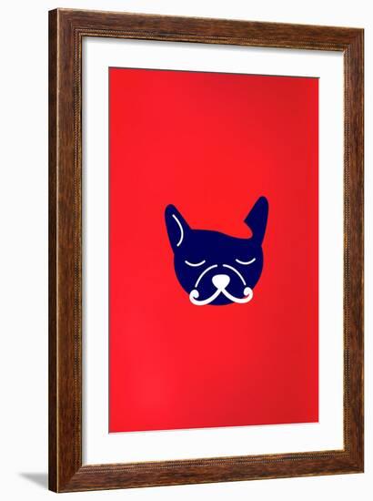 Mad French Bulldog-null-Framed Art Print