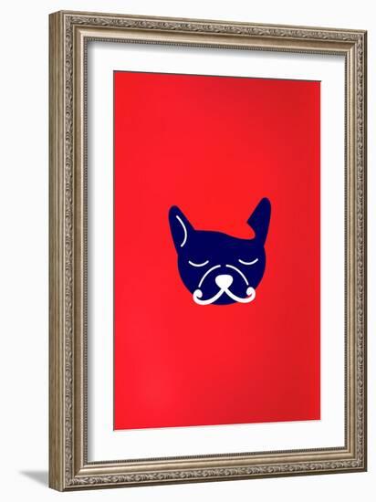 Mad French Bulldog-null-Framed Art Print