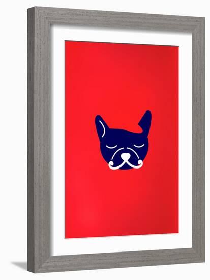 Mad French Bulldog-null-Framed Art Print