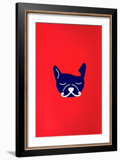 Mad French Bulldog-null-Framed Art Print