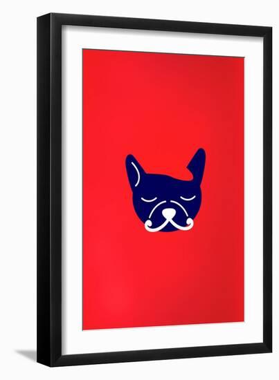 Mad French Bulldog-null-Framed Art Print