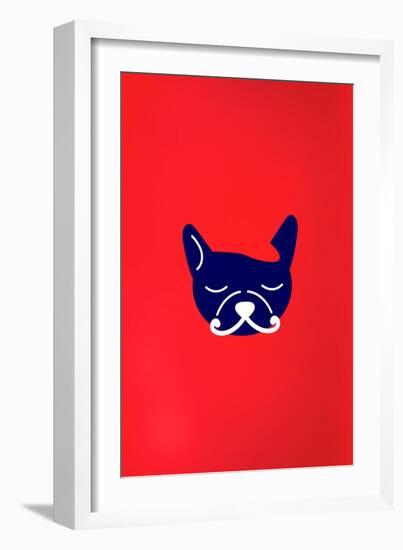 Mad French Bulldog-null-Framed Art Print