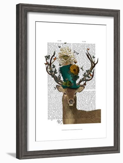 Mad Hatter Deer-Fab Funky-Framed Art Print