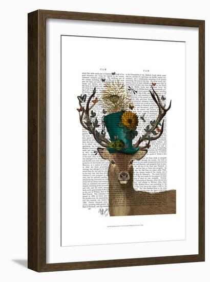 Mad Hatter Deer-Fab Funky-Framed Art Print