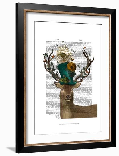 Mad Hatter Deer-Fab Funky-Framed Art Print