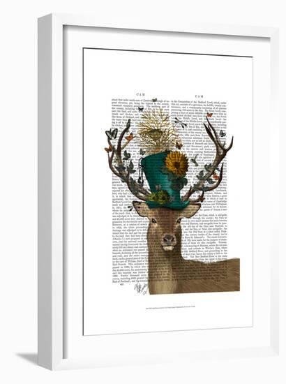 Mad Hatter Deer-Fab Funky-Framed Art Print