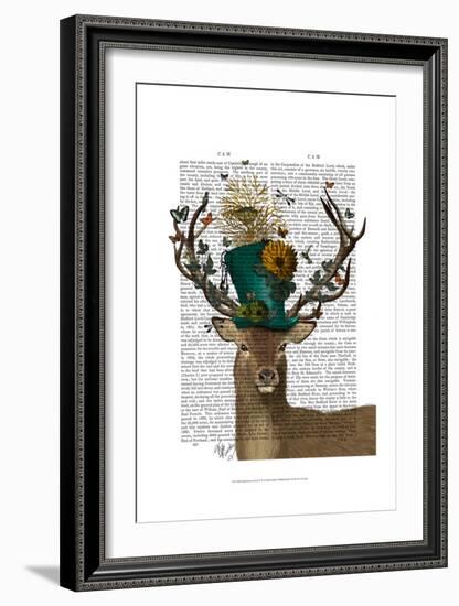 Mad Hatter Deer-Fab Funky-Framed Art Print