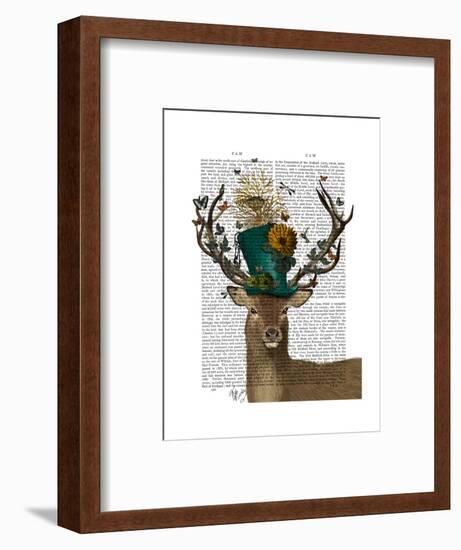 Mad Hatter Deer-Fab Funky-Framed Art Print