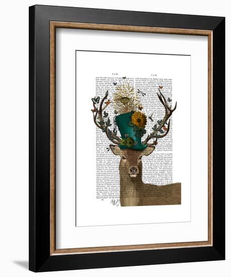 Mad Hatter Deer-Fab Funky-Framed Art Print