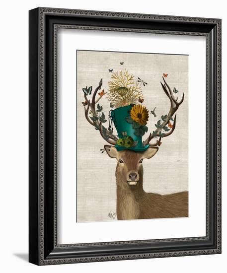 Mad Hatter Deer-Fab Funky-Framed Premium Giclee Print