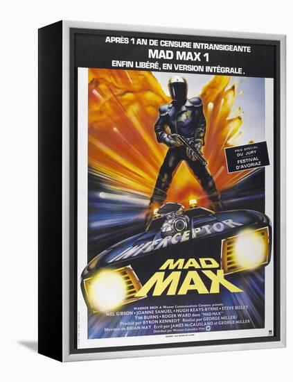 Mad Max, French poster, 1979. © Warner Bros./courtesy Everett Collection-null-Framed Stretched Canvas