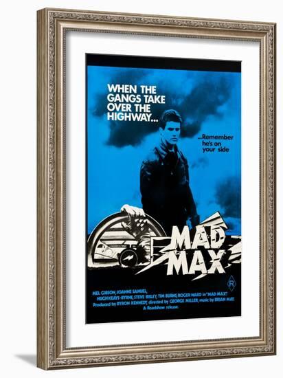 Mad Max, Mel Gibson on Australian poster art, 1979-null-Framed Art Print