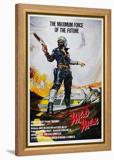 Mad Max, US poster, Mel Gibson, 1979. © American International/courtesy Everett Collection-null-Framed Stretched Canvas