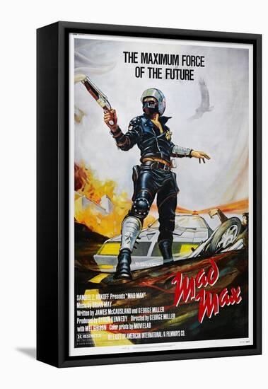 Mad Max, US poster, Mel Gibson, 1979. © American International/courtesy Everett Collection-null-Framed Stretched Canvas